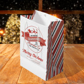 Niedliches Weihnachtsrot und Weiß Mittlere Geschenktüte