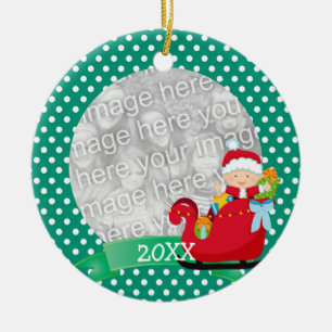 Niedliches Weihnachtssankt-Baby-erstes Weihnachten Keramik Ornament