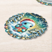 Niedliches Weihnachtsschildkrötengeschenk Untersetzer (angewinkelt)