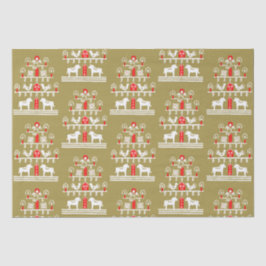 Niedliches Weihnachtsschmuck, Roter Weihnachtsbaum Seidenpapier