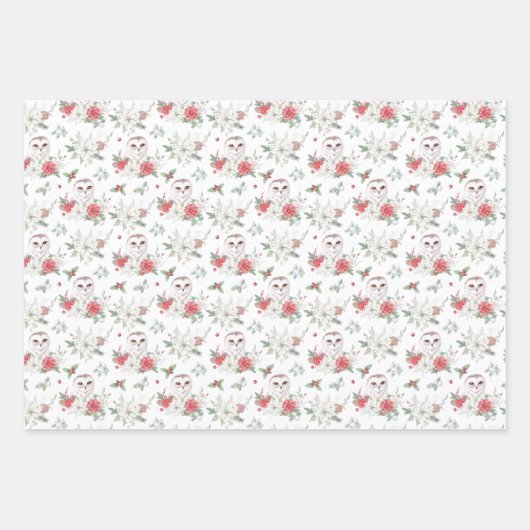 Niedliches Weihnachtsschneemann Gnome Owl Geschenkpapier Set (Vorderseite 2)