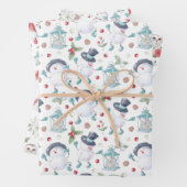 Niedliches Weihnachtsschneemann Gnome Owl Geschenkpapier Set (Beispiel)