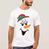 Niedliches Weihnachtsschneemännchen Snowman Face K T-Shirt (Vorderseite)