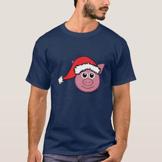 Niedliches Weihnachtsschwein T-Shirt (Vorderseite)