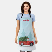 Niedliches WeihnachtsScript Watercolor Rustikaler  Schürze (Getragen)