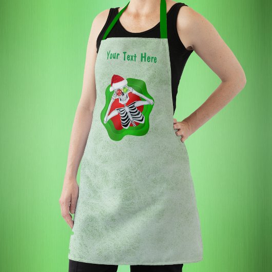 Niedliches Weihnachtsskelett Ornamente Augen im Sp Schürze