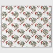 Niedliches Weihnachtsskelett und Weihnachtsbaum Geschenkpapier (Flach)