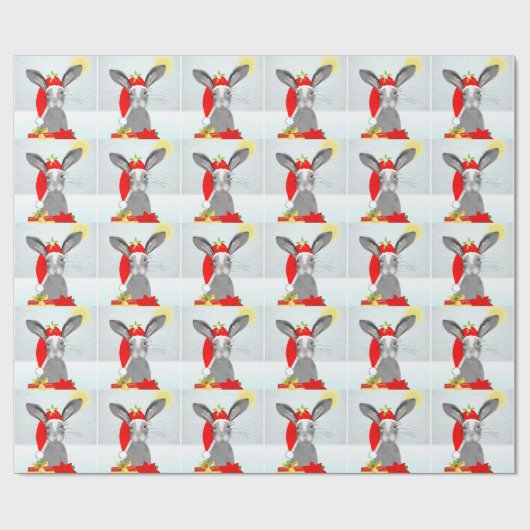 Niedliches Weihnachtssommer Bunny Rabbit Geschenkpapier (Flach)