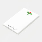 Niedliches Weihnachtsstechpalmen-Blätter und Post-it Klebezettel (angewinkelt)