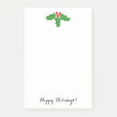 Niedliches Weihnachtsstechpalmen-Blätter und Post-it Klebezettel (Vorderseite)