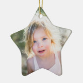 Niedliches Weihnachtsstern Gestaltbares Foto Keramik Ornament (Links)