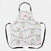 Niedliches Weihnachtsstring Light Monogram Custom Schürze (Vorderseite)