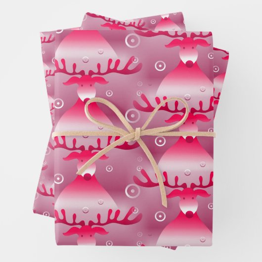 Niedliches Weihnachtsthema Rudolf Reindeer Xmas Geschenkpapier Set (Beispiel)