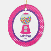Niedliches Weihnachtsverzierung ROSA Gumballs Keramikornament (Links)