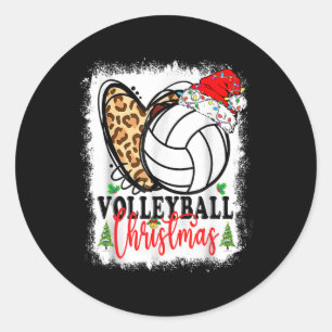 Niedliches Weihnachtsvolleyball Herzschlag Weihnac Runder Aufkleber