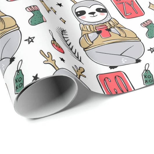 Niedliches Weihnachtswackelpapier Geschenkpapier (Rolleneckpunkt)