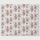 Niedliches Weihnachtswackelpapier Geschenkpapier (Flach)