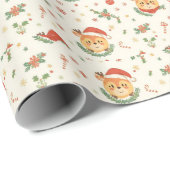 Niedliches Weihnachtswackelpapier Geschenkpapier (Rolleneckpunkt)