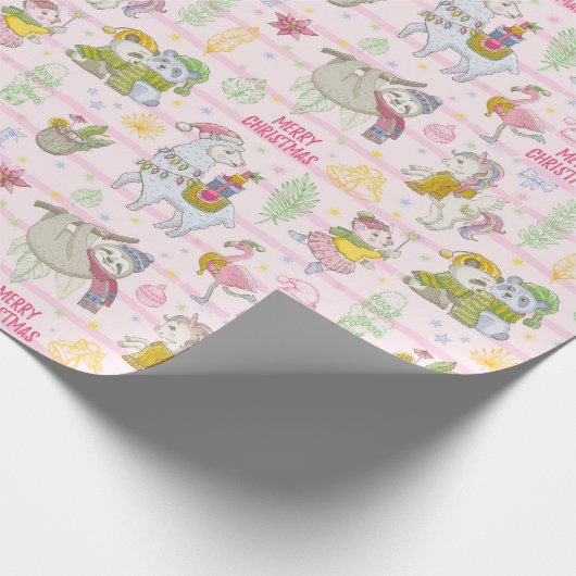 Niedliches Weihnachtswackelpapier Geschenkpapier (Ecke)