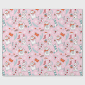 Niedliches Weihnachtswackelpapier Geschenkpapier (Flach)