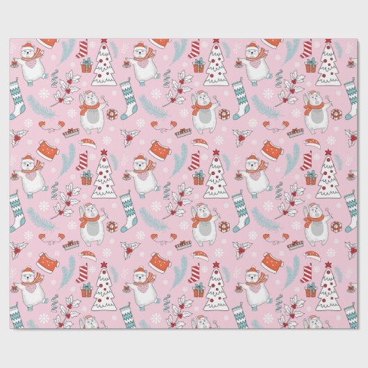 Niedliches Weihnachtswackelpapier Geschenkpapier (Flach)