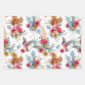 Niedliches Weihnachtswaldlandmuster Geschenkpapier Set (Vorderseite)