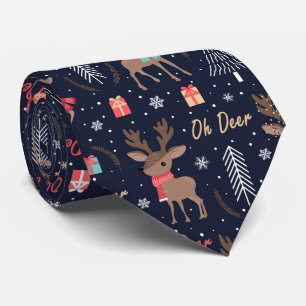 Niedliches Weihnachtswild und Symbolmuster Krawatte