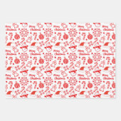 niedliches Weihnachtswrapping Paper Flat Sheet Set Geschenkpapier Set (Vorderseite 3)