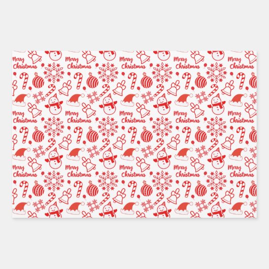 niedliches Weihnachtswrapping Paper Flat Sheet Set Geschenkpapier Set (Vorderseite 3)