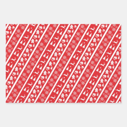 niedliches Weihnachtswrapping Paper Flat Sheet Set Geschenkpapier Set (Vorderseite 2)
