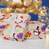 Niedliches Weihnachtswrapping-Papier Geschenkpapier