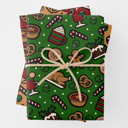 Niedliches Weihnachtswrapping Papier Set 3 (Beispiel)