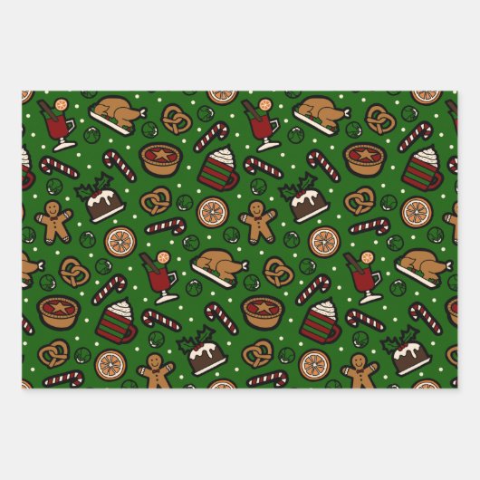 Niedliches Weihnachtswrapping Papier Set 3 (Vorderseite)