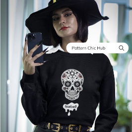 Niedliches Weihnachtszuckerskull Herbst WinterHall Sweatshirt