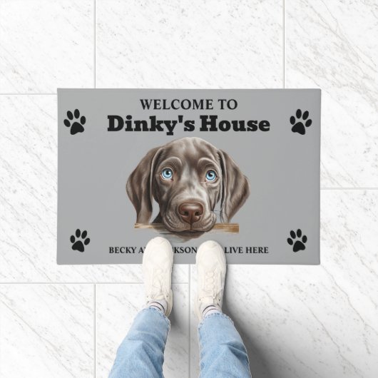 Niedliches Weimaraner-Hund-Foto Fußmatte (Indoor)
