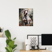 Niedliches Weimaraner Hunde Art Print Poster (Heimbüro)