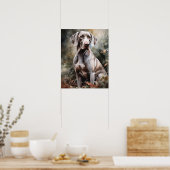Niedliches Weimaraner Hunde Art Print Poster (Küche)