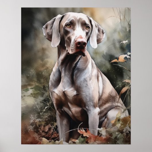 Niedliches Weimaraner Hunde Art Print Poster (Vorne)