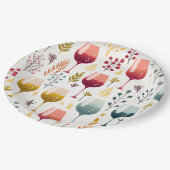 Niedliches Weinbecher Pappteller (Schrägansicht)