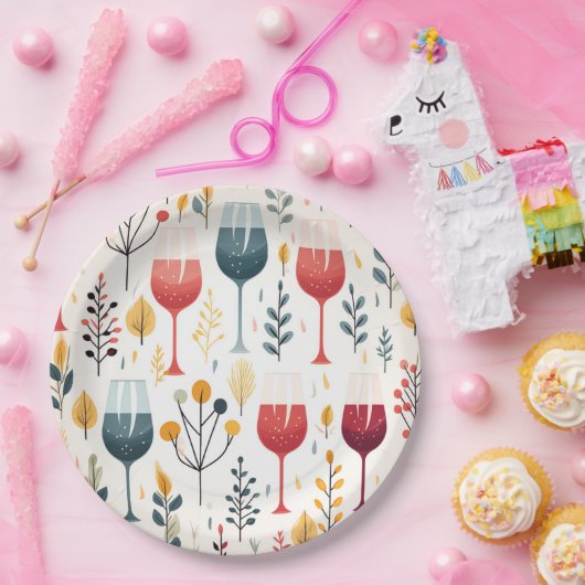 Niedliches Weinbecher Pappteller (Party)