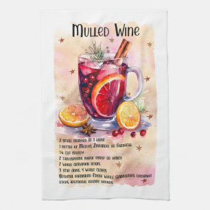 Niedliches Weinrezept Geschirrtuch