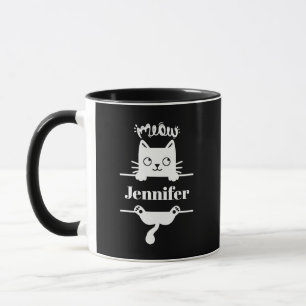 Niedliches Weiß auf Tasse der Personalisierten Kat