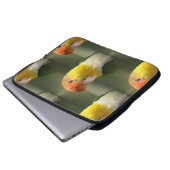 Niedliches Weiß aufgeblähter Caique-Papagei Laptopschutzhülle (Vorne Knopf)