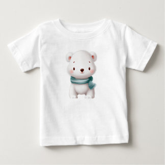 Niedliches Weiß Bär Säugling T-Shirt, Winter Baby T-shirt