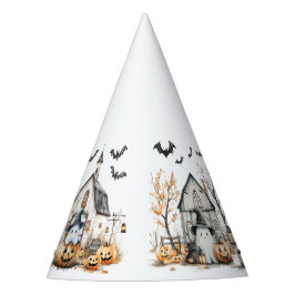 Niedliches Weiß- und Orangenschaum mit Herbststall Partyhütchen