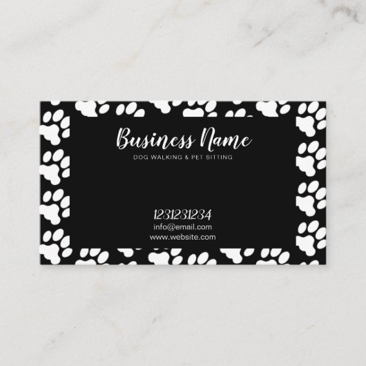 Niedliches Weiß- und Schwarz-Weiß-Druckmuster Hund Visitenkarte (Vorderseite)