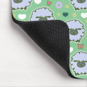 Niedliches weiße Schaf-Grün-Muster Mousepad (Ecke)