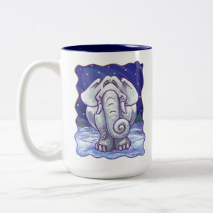Niedliches weißer Elefant-Geschenk Zweifarbige Tasse
