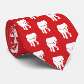 Niedliches weißer Elefant-Muster auf Rot oder Krawatte (Gerollt)