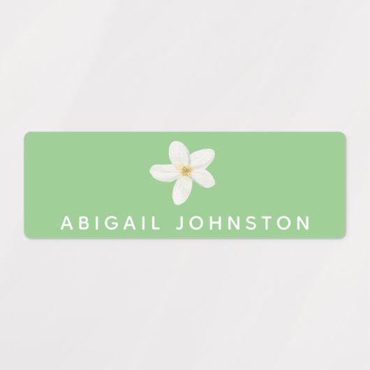 Niedliches Weißes Blumenfutter Etiketten (Design 1)